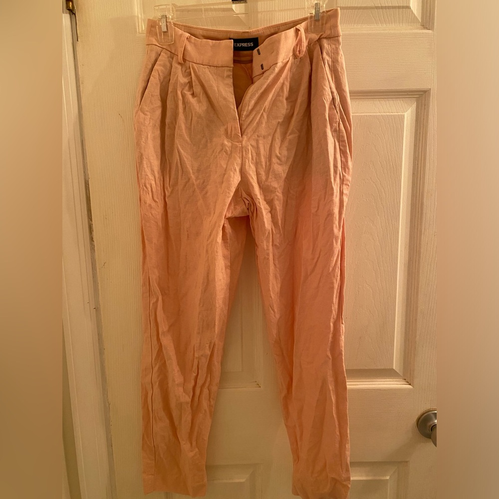 Light pink pants from Express. Includes matching pink belt!